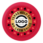 Texas Hold Em' 2" Oversized Poker Chips - Red - Front