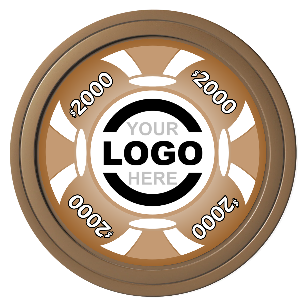 Alan Baker 4-2S A Composite Poker Chips - Brown / Solid - Front