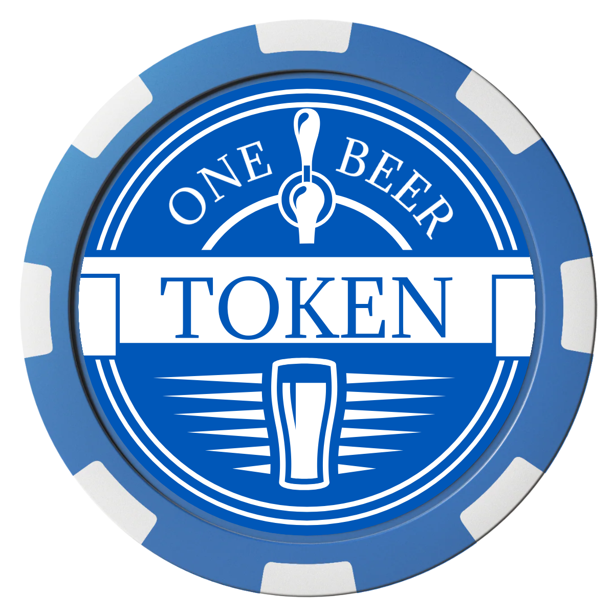 Tap Out Composite Poker Chips - Blue / 8 Spot - Front