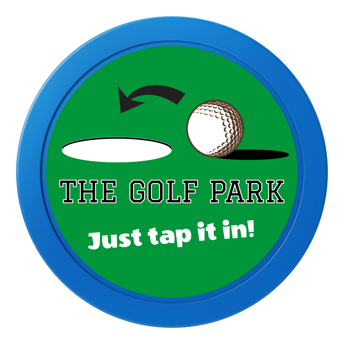 Golf Slogan 2" Oversized Poker Chips - Blue - Front