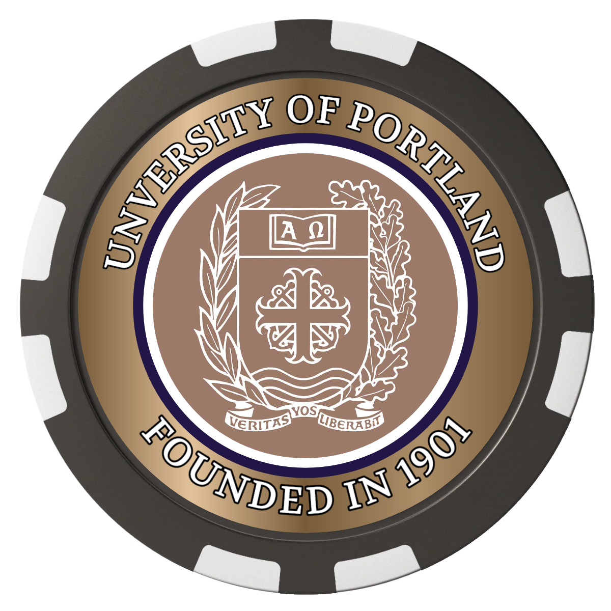 Air Force ROTC Det 695 Composite Poker Chips - Black / 8 Stripe - Back