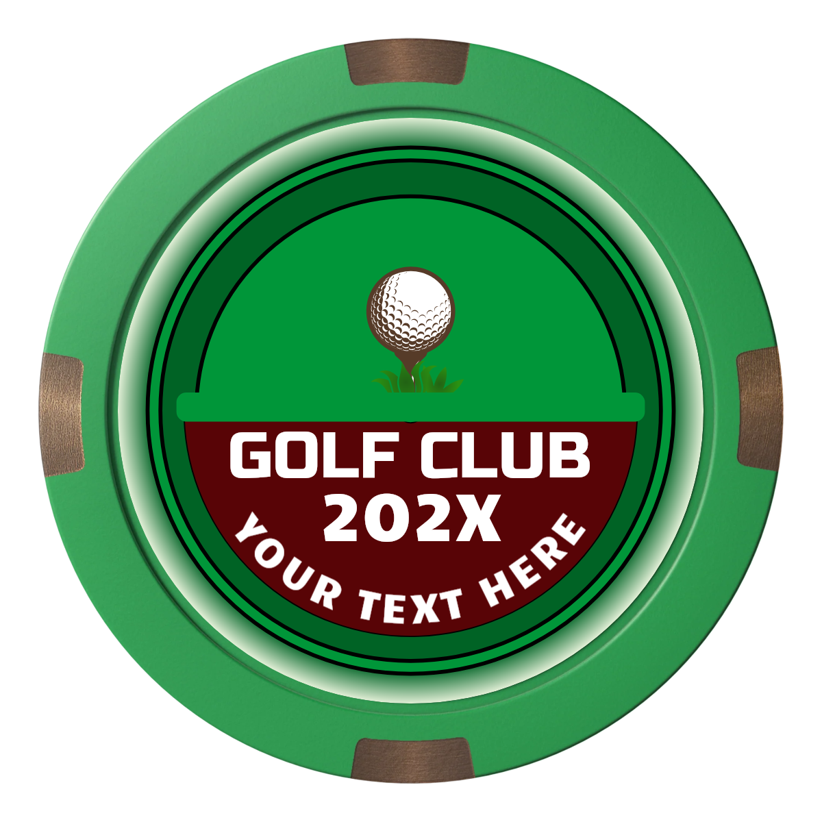 Teed Up Composite & Metal Hybrid Poker Chips - Green - Back