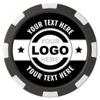 Star Banner Magnetic Composite Poker Chips - Black / 8 Spot - Front