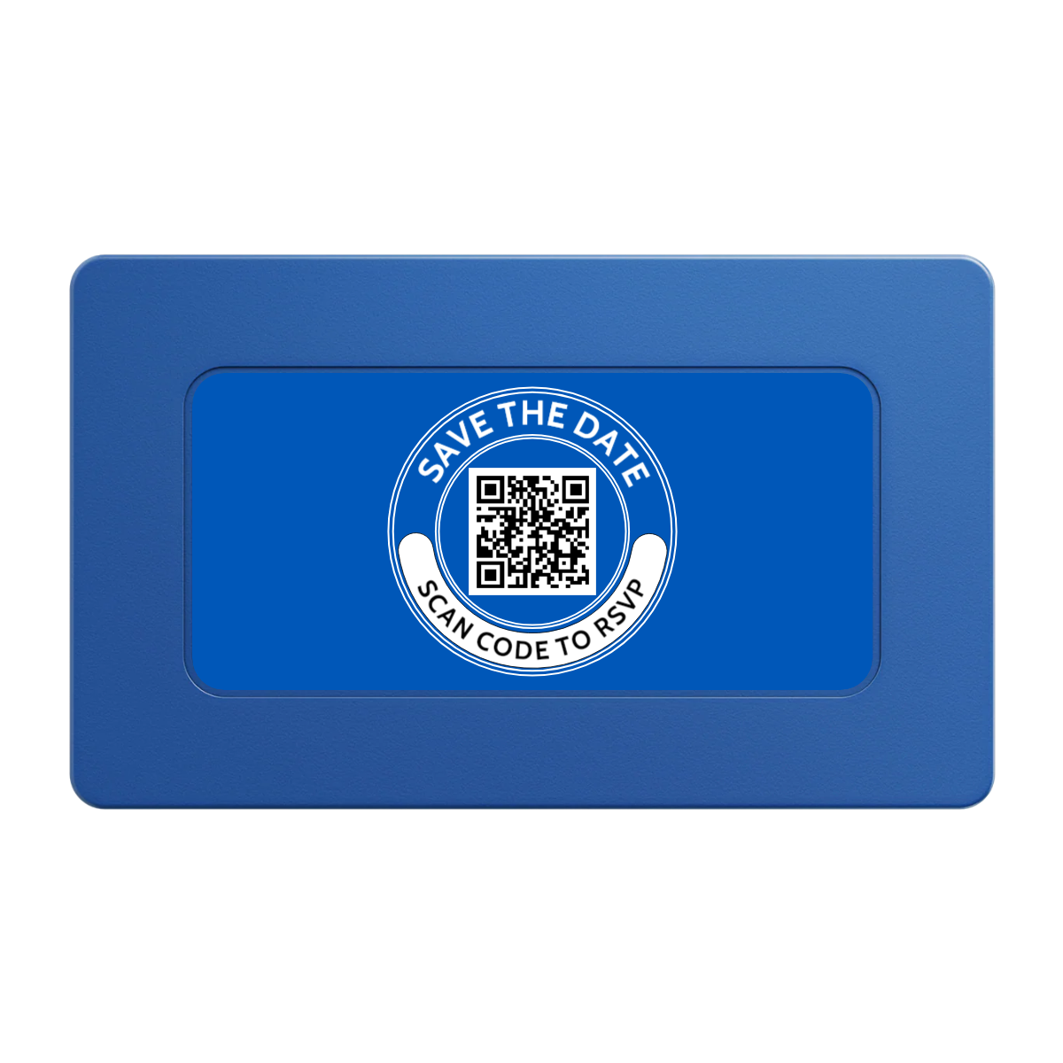 Save the Date Photo QR Code Rectangular Poker Chip Plaques - Blue - Back
