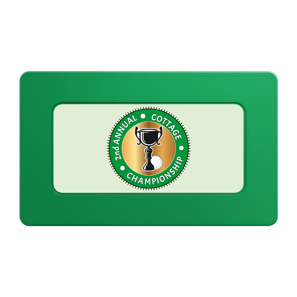 Club Champion Rectangular Poker Chip Plaques - Green - Front