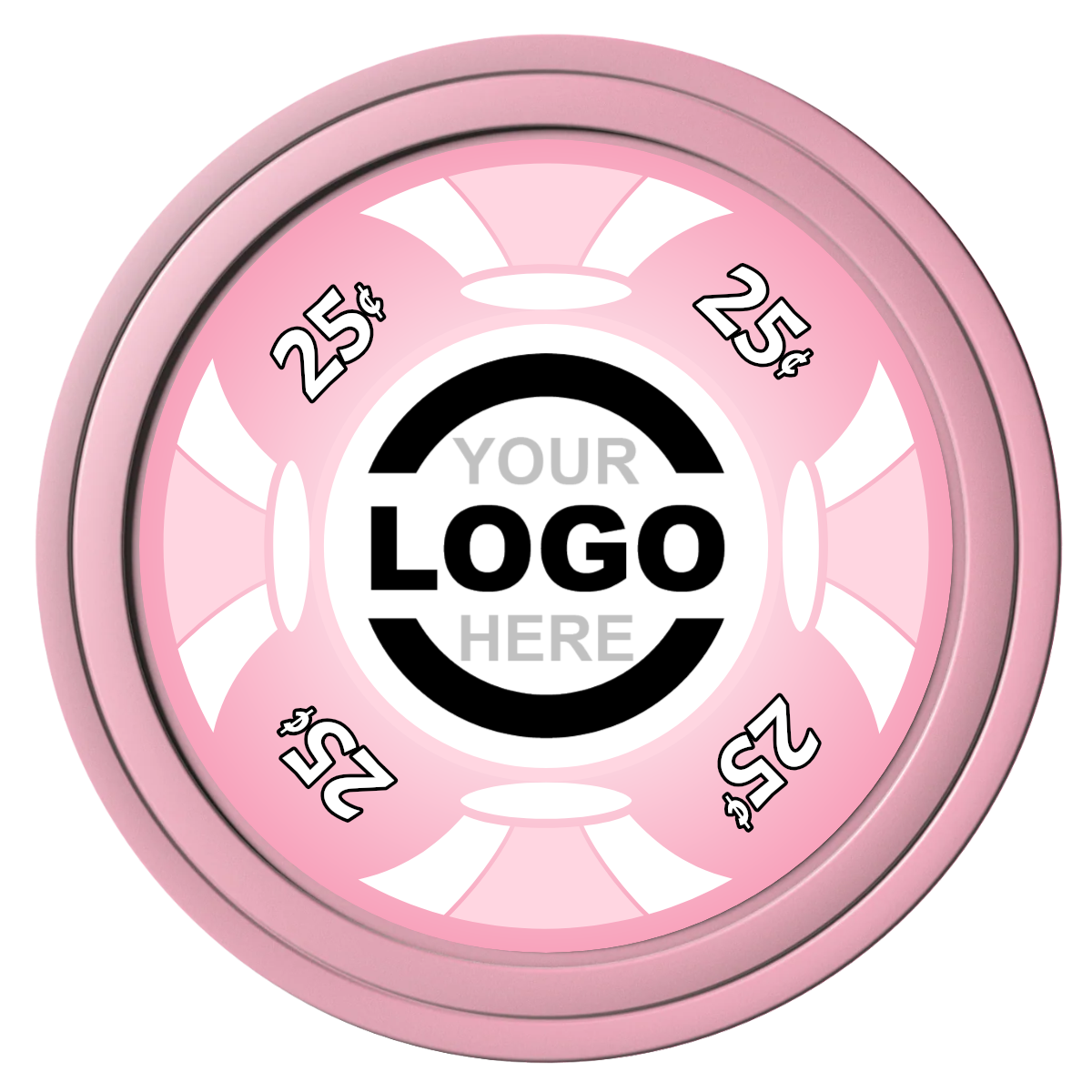 Alan Baker 4-2S A Composite Poker Chips - Pink / Solid - Front