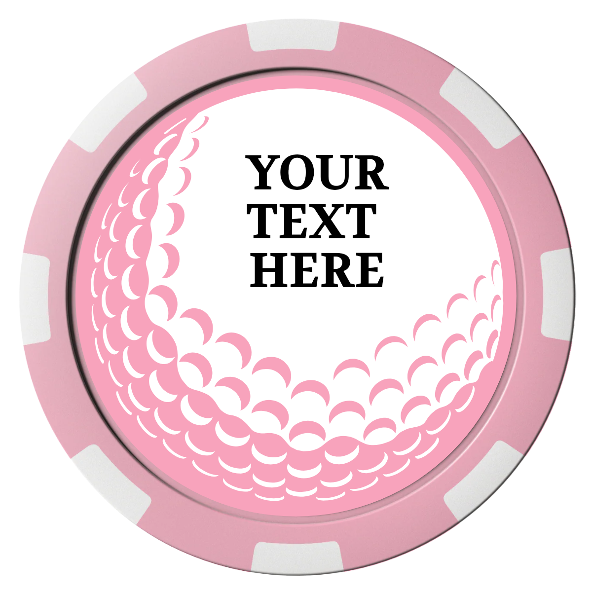 Hole In One Composite Poker Chips - Pink / 8 Spot - Front