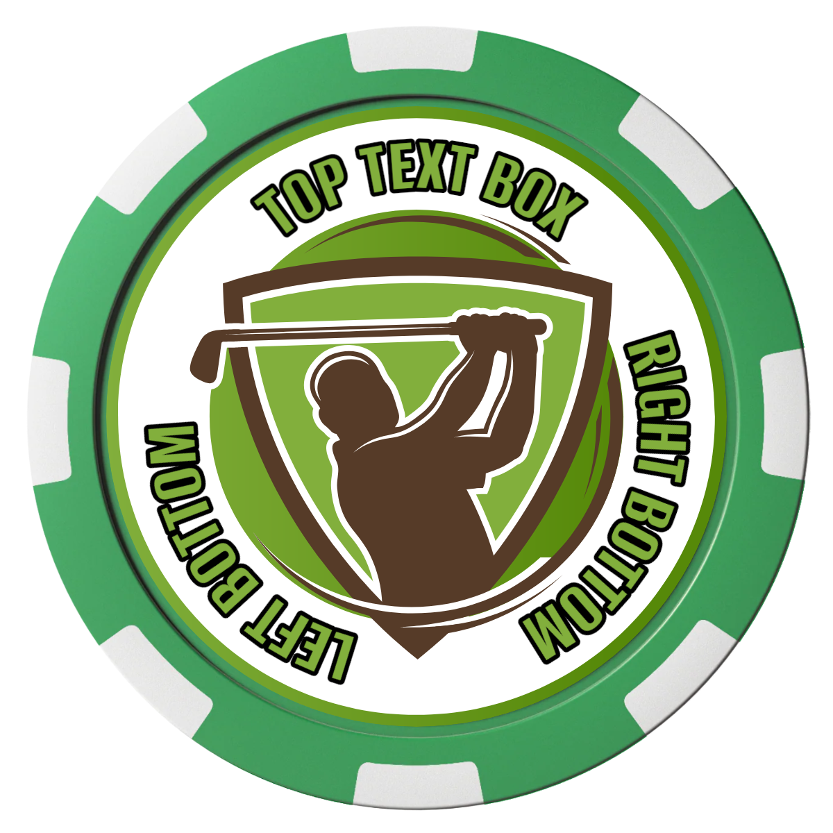 The Golfer Magnetic Composite Poker Chips - Green / 8 Spot - Back