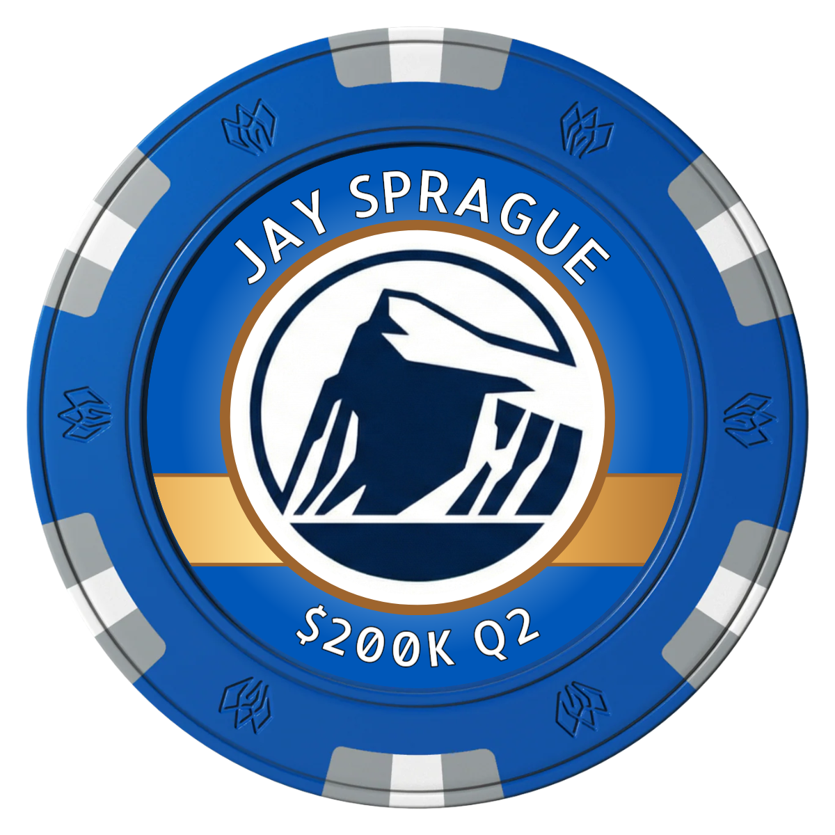 Top Sales Performer Clay Poker Chips - Blue / 6 Spot Gem / 40mm - Back