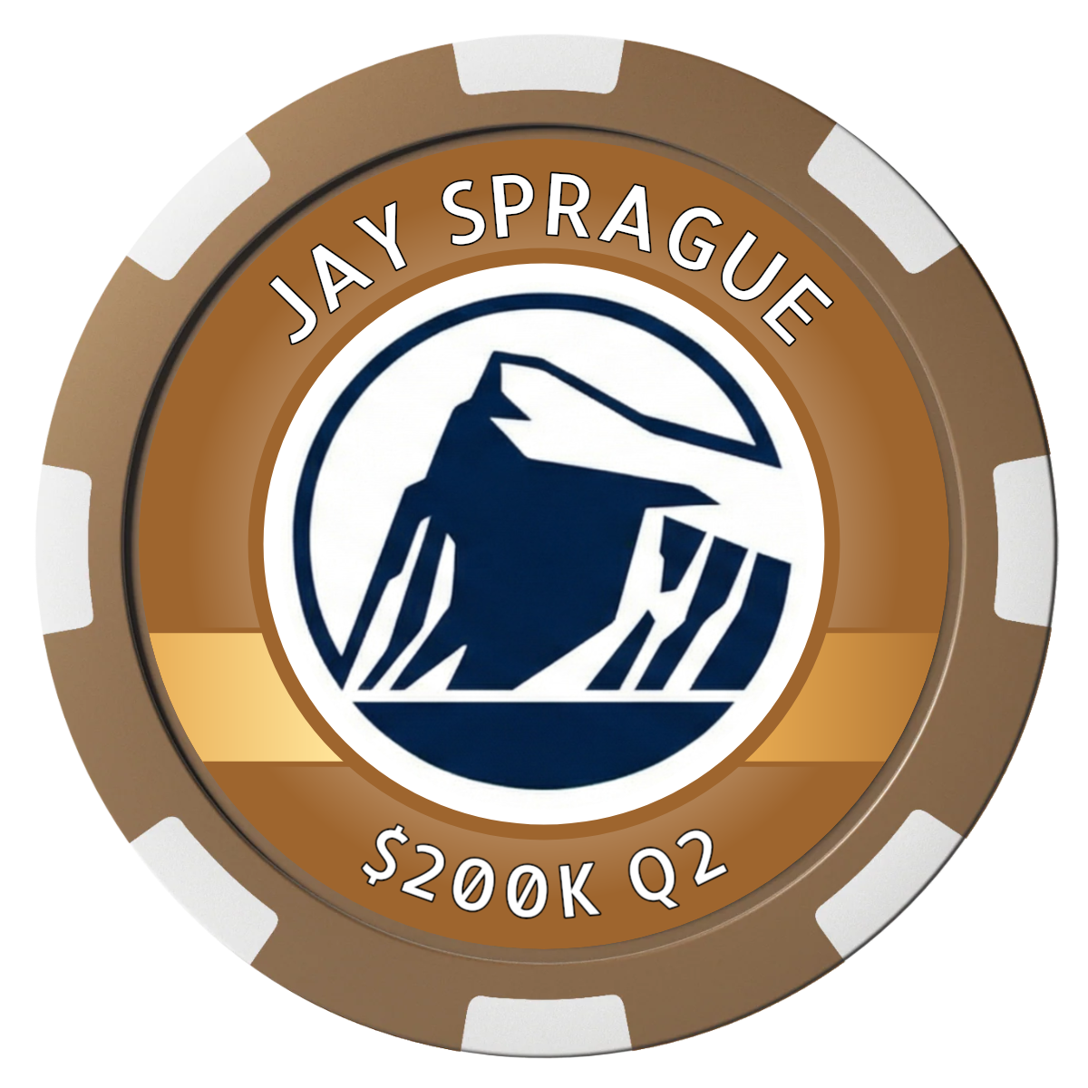 Top Sales Performer Composite Poker Chips - Brown / 8 Spot - Back