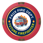Future Firefighter Composite & Metal Hybrid Poker Chips - Red - Back