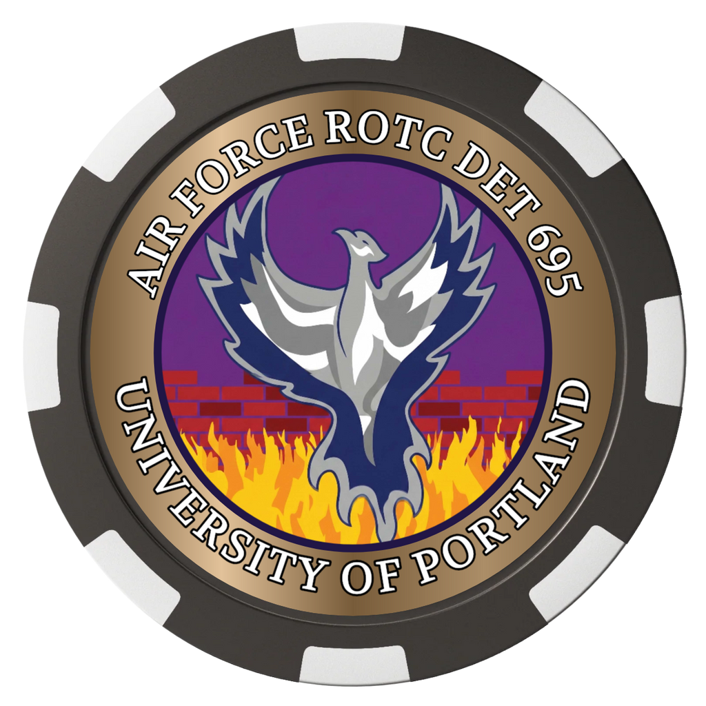Air Force ROTC Det 695 Magnetic Composite Poker Chips - Black / 8 Spot - Front