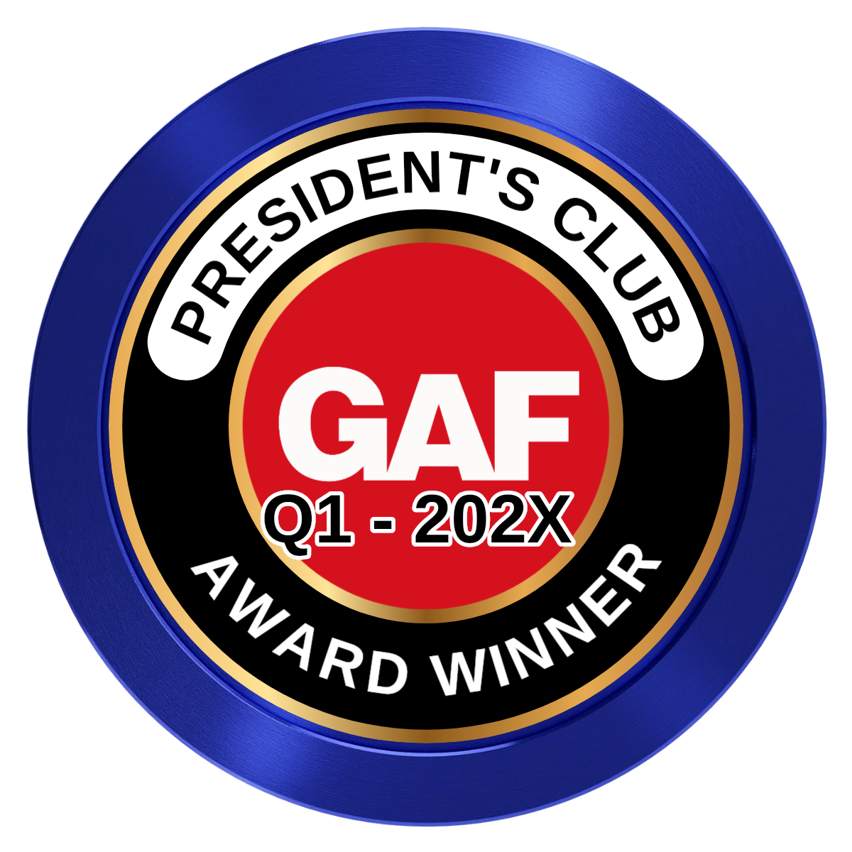President's Club Aluminum Poker Chips - Blue - Front