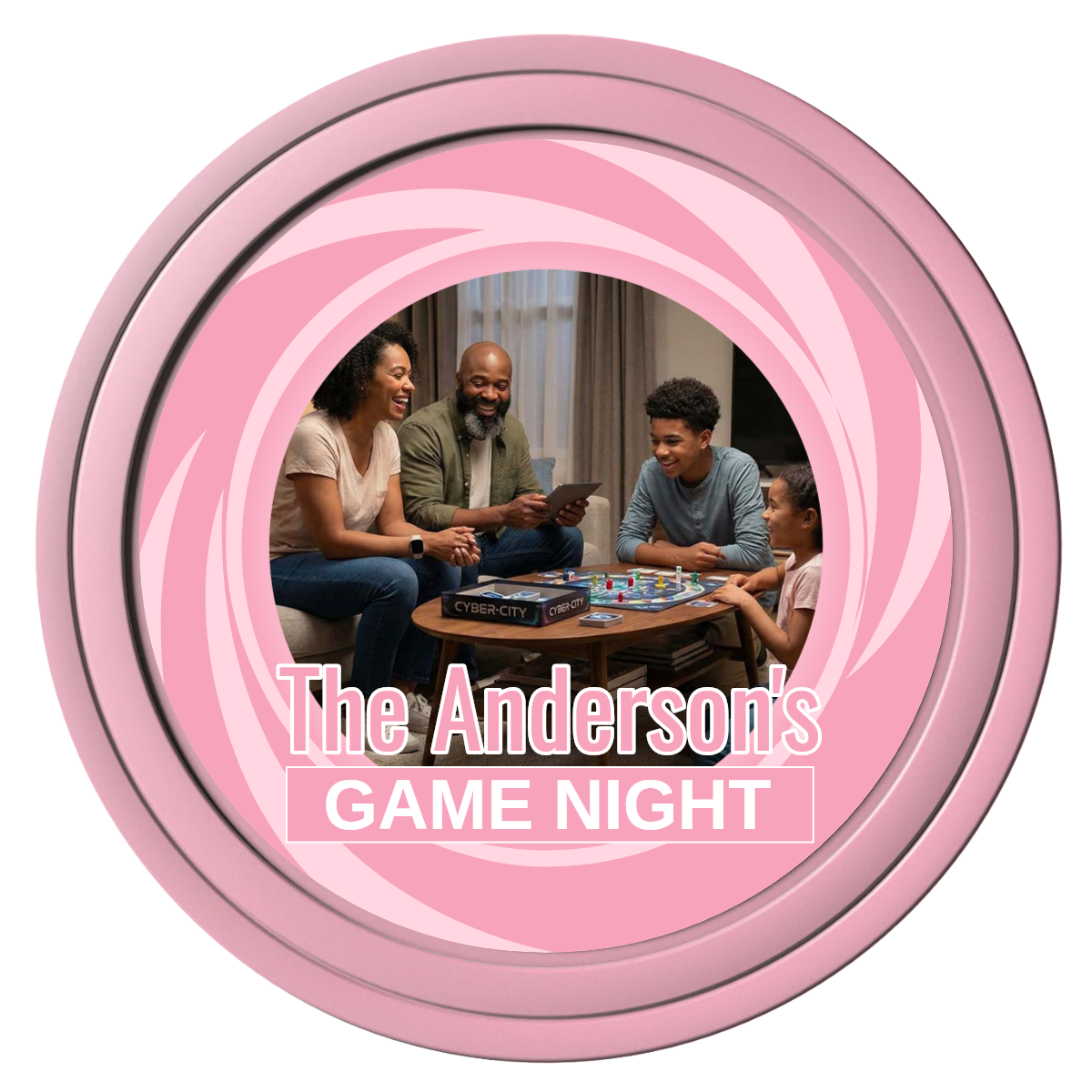 Anderson's Game Night Composite Poker Chips - Pink / Solid - Front