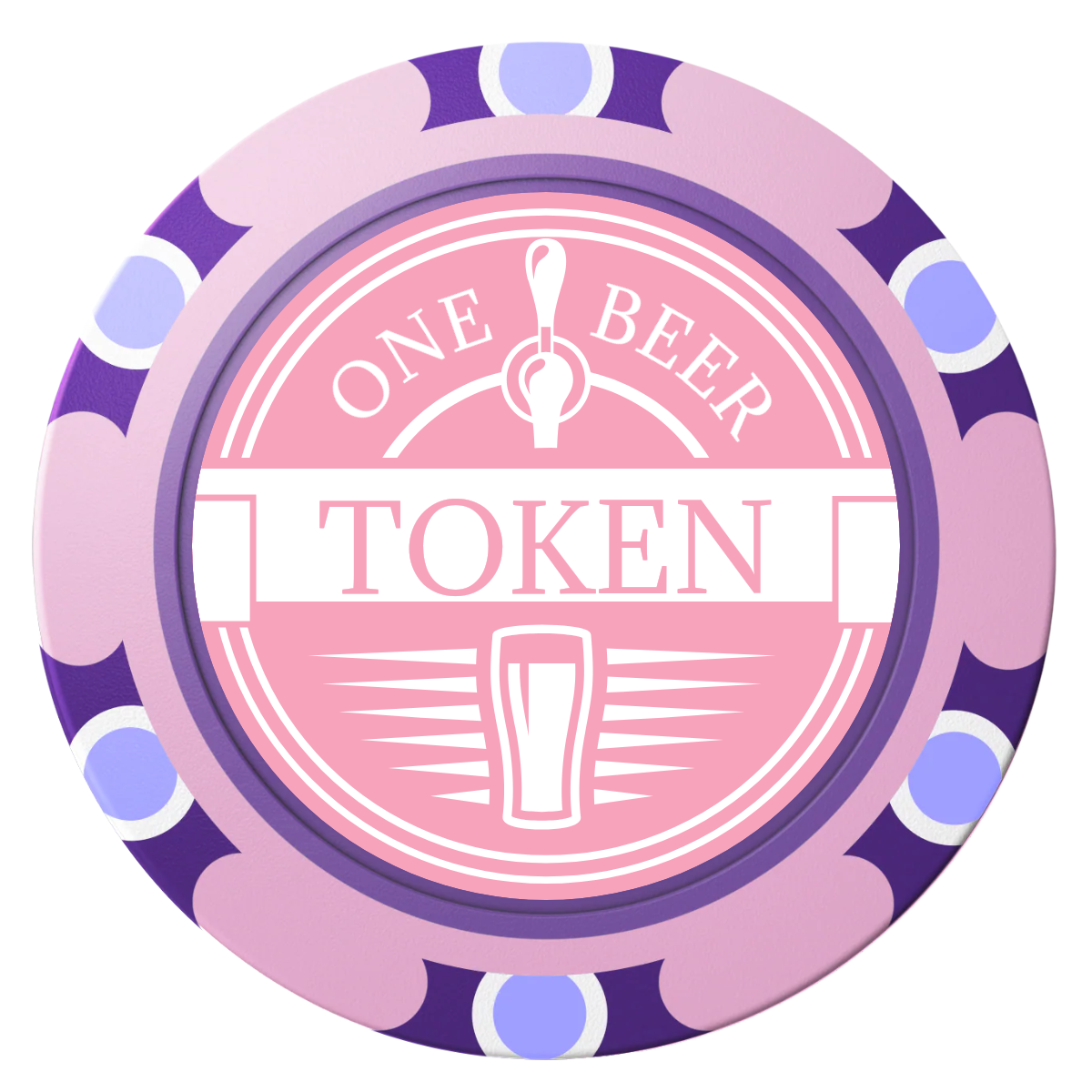 Tap Out Clay Poker Chips - Pink / Monte Carlo / 40mm - Front
