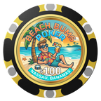Sandy's Casino Clay Poker Chips - Black / Monte Carlo / 40mm - Back