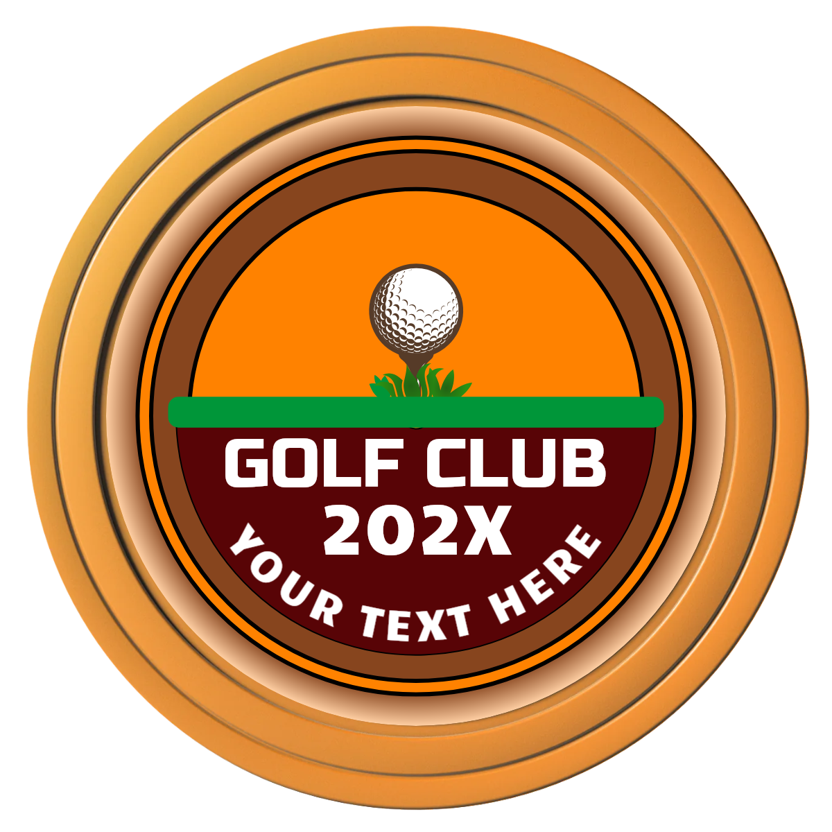 Teed Up Composite Poker Chips - Orange / Solid - Front