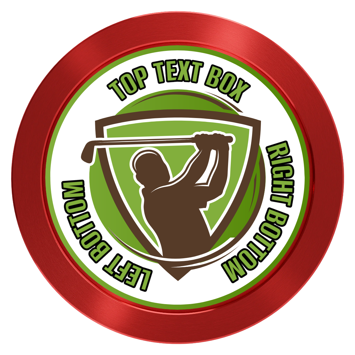 The Golfer Aluminum Poker Chips - Red - Front