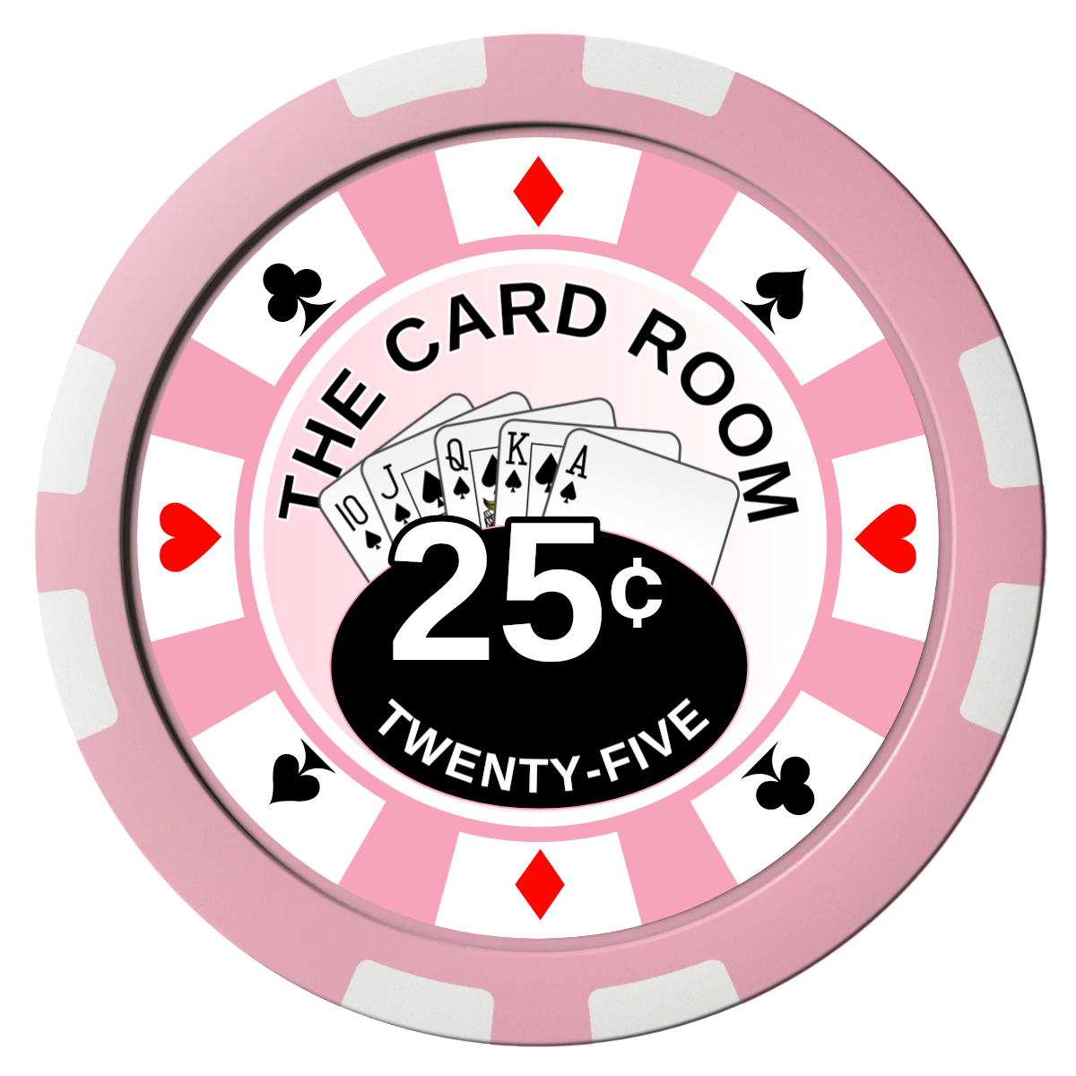 A Suitable Design Composite Poker Chips - Pink / 8 Stripe - Front