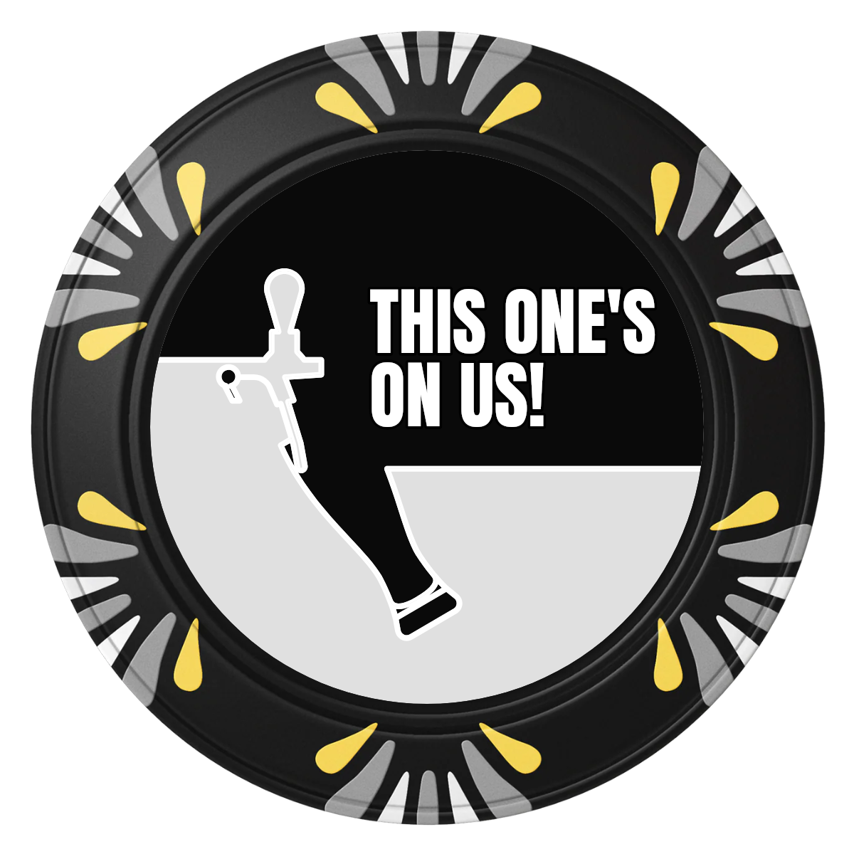 I'd Tap That Clay Poker Chips - Black / Macau / 40mm - Front