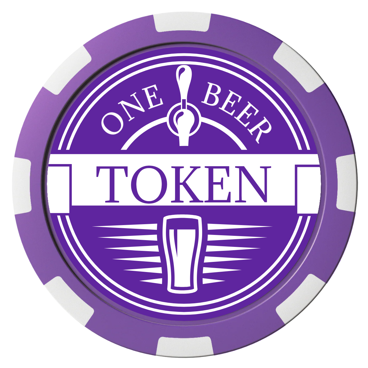 Tap Out Composite Poker Chips - Purple / 8 Spot - Front