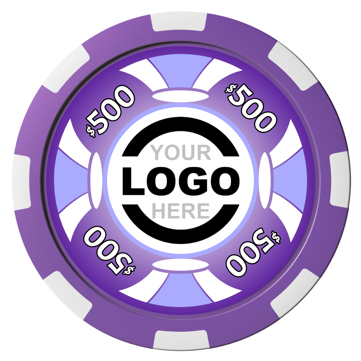 Alan Baker 4-2S A Composite Poker Chips - Purple / 8 Spot - Front