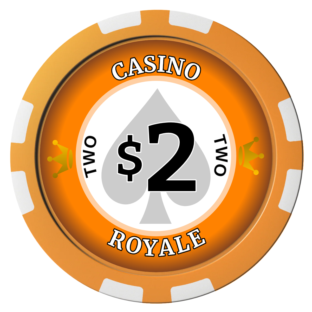Casino Royale Composite Poker Chips - Orange / 8 Stripe - Front