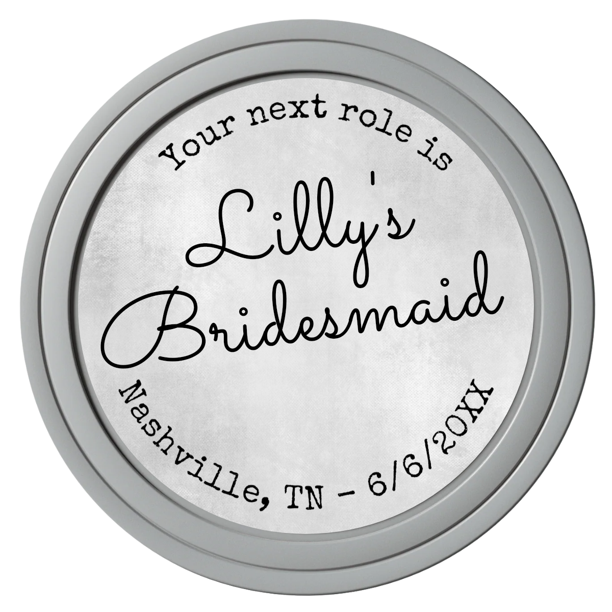 Be My Bridesmaid Simple Composite Poker Chips - Gray / Solid - Front