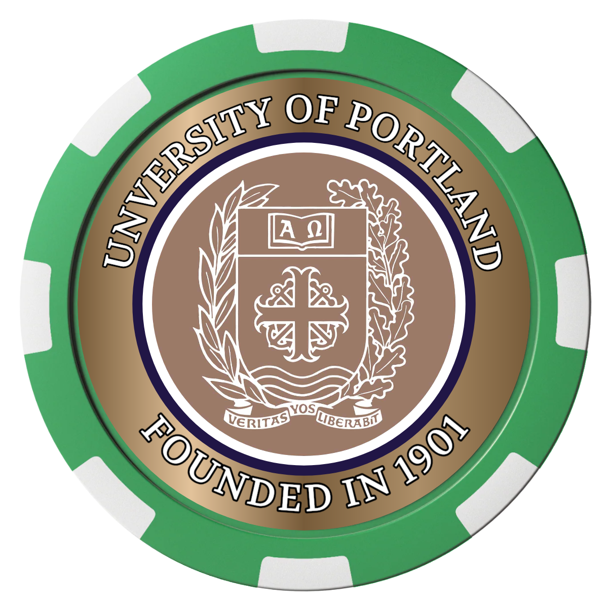 Air Force ROTC Det 695 Magnetic Composite Poker Chips - Green / 8 Spot - Back