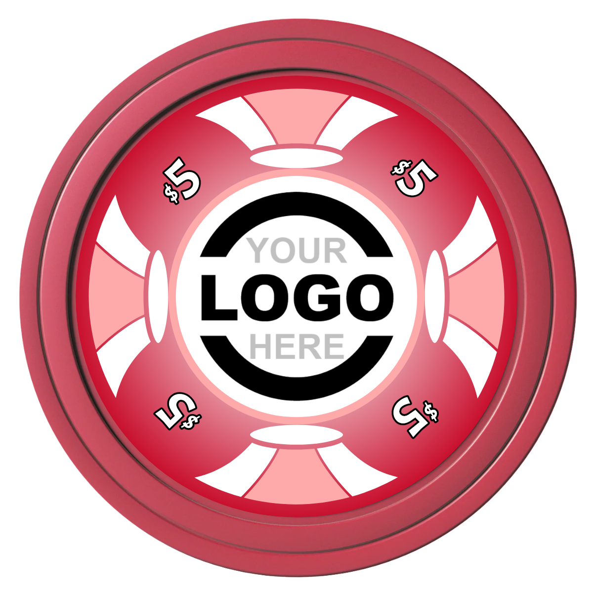 Alan Baker 4-2S A Composite Poker Chips - Red / Solid - Front