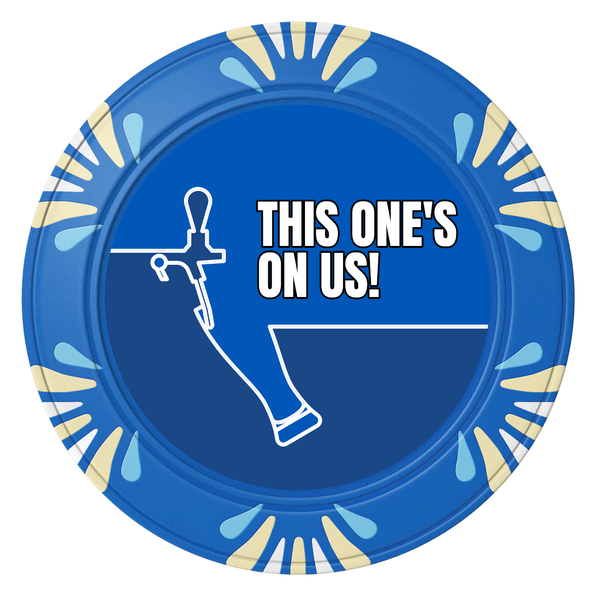 I'd Tap That Clay Poker Chips - Blue / Macau / 40mm - Front