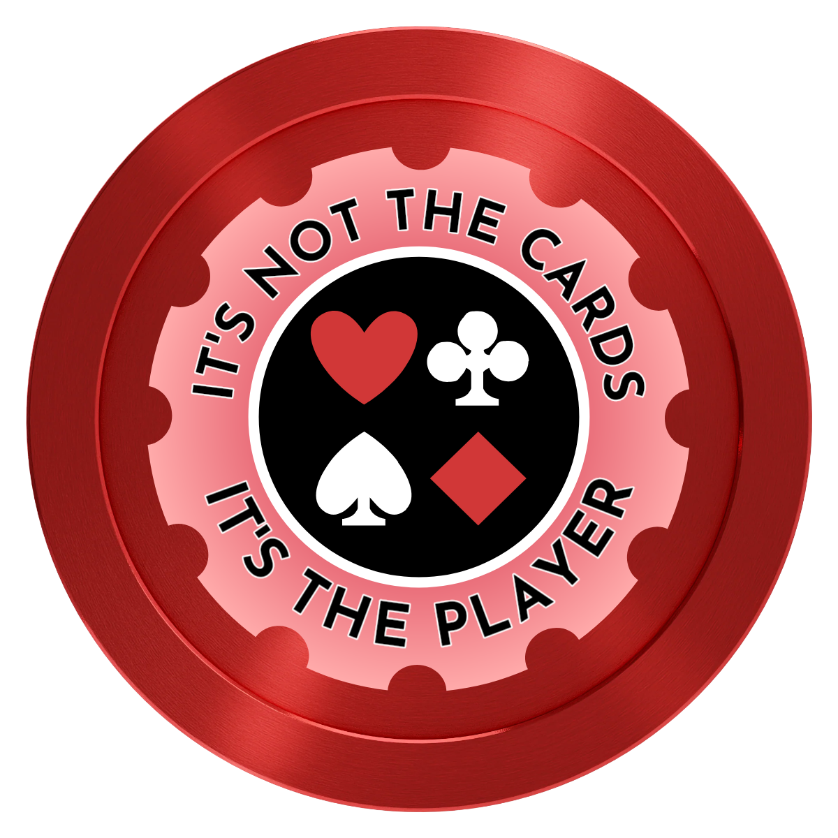 Your Four Suits Aluminum Poker Card Guards - Red - Back
