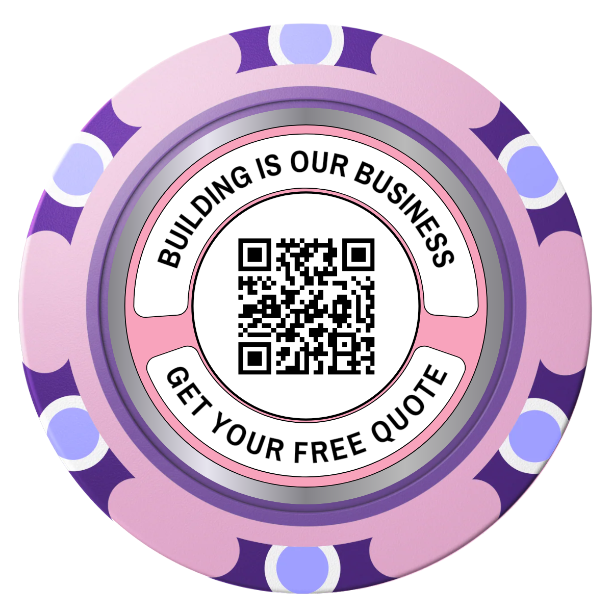 Acme Construction Clay Poker Chips - Pink / Monte Carlo / 40mm - Front