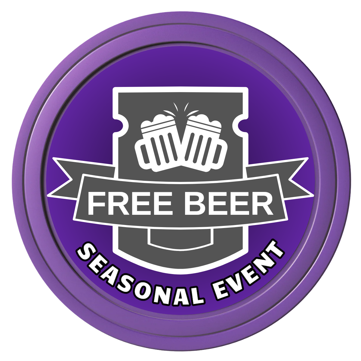 Craft Beer #001 Composite Poker Chips - Purple / Solid - Front