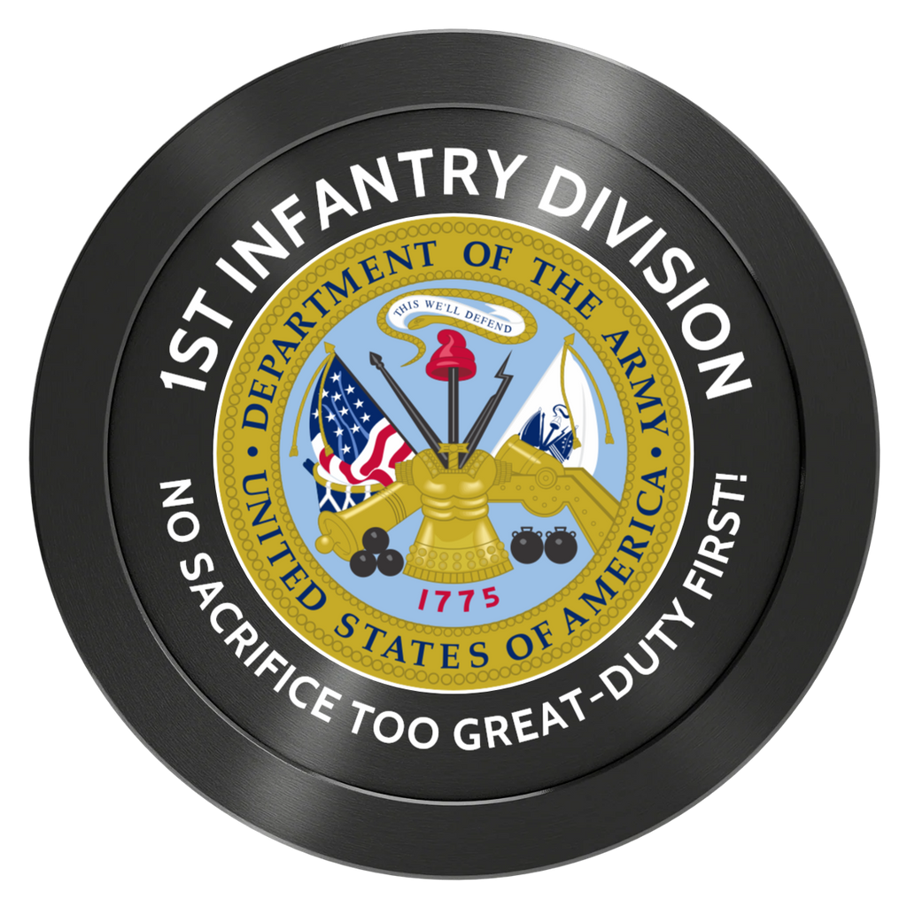 1st Infantry Division Aluminum Poker Chips - Black - Back