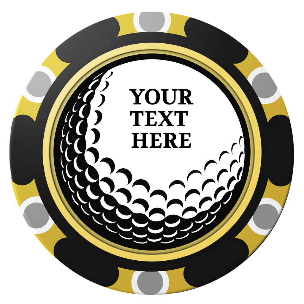 Hole In One Clay Poker Chips - Black / Monte Carlo / 40mm - Front