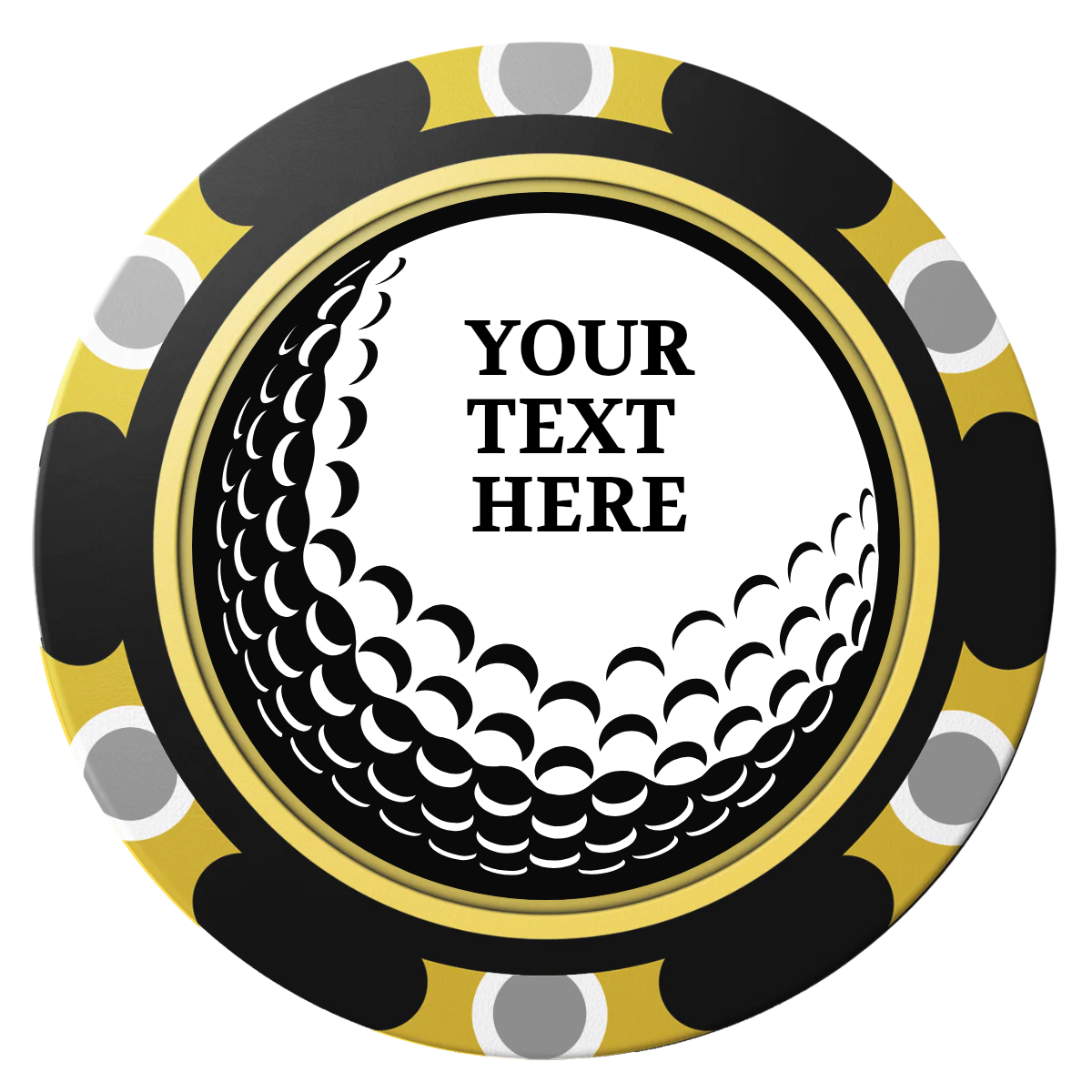 Hole In One Clay Poker Chips - Black / Monte Carlo / 40mm - Front