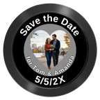 Save the Date #01 Aluminum Poker Chips - Black - Back