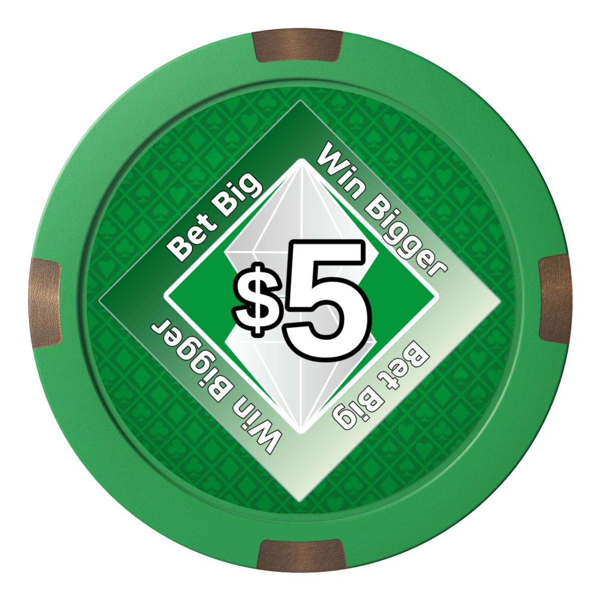 Diamond in the Rough Composite & Metal Hybrid Poker Card Protectors - Green - Back