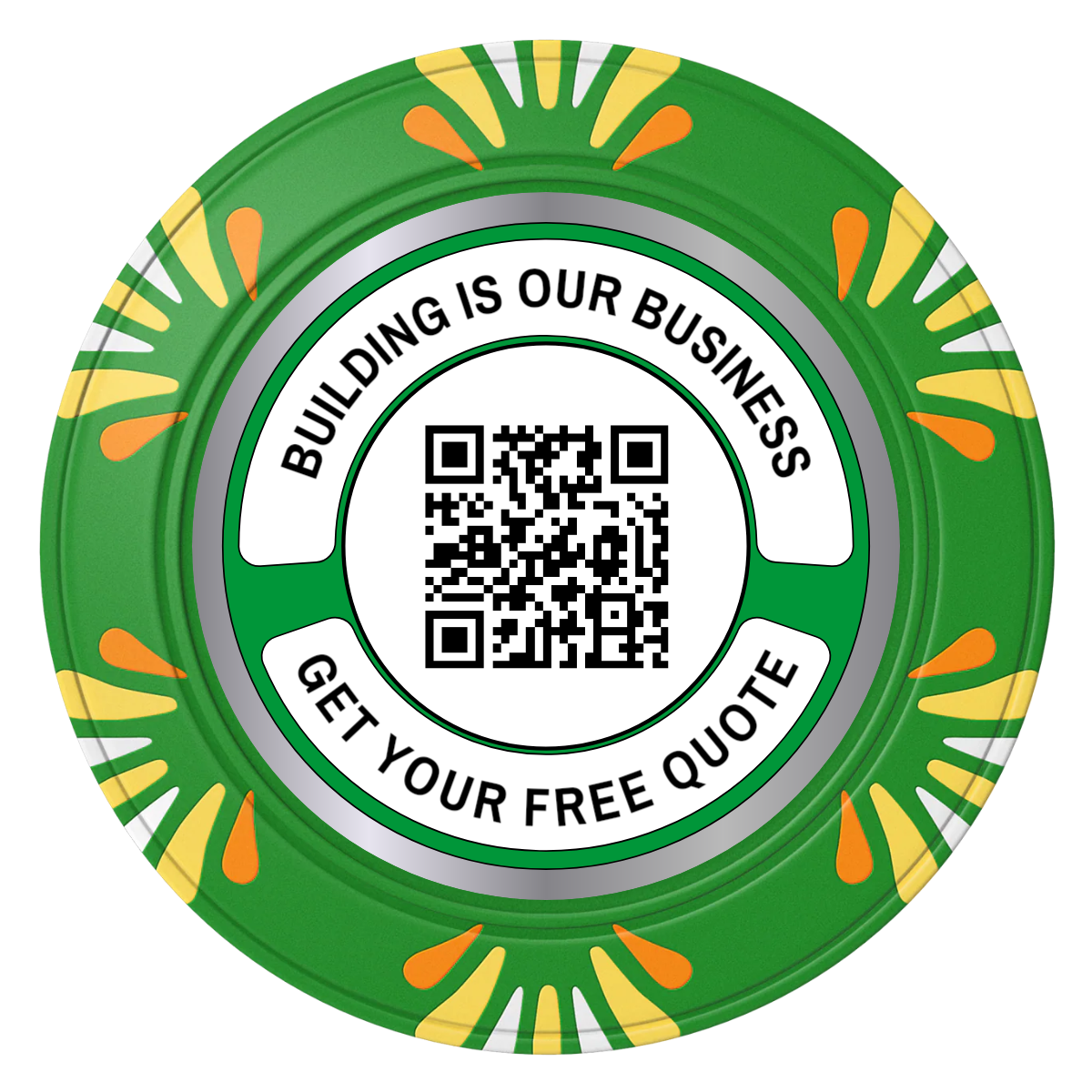 Acme Construction Clay Poker Chips - Green / Macau / 40mm - Front