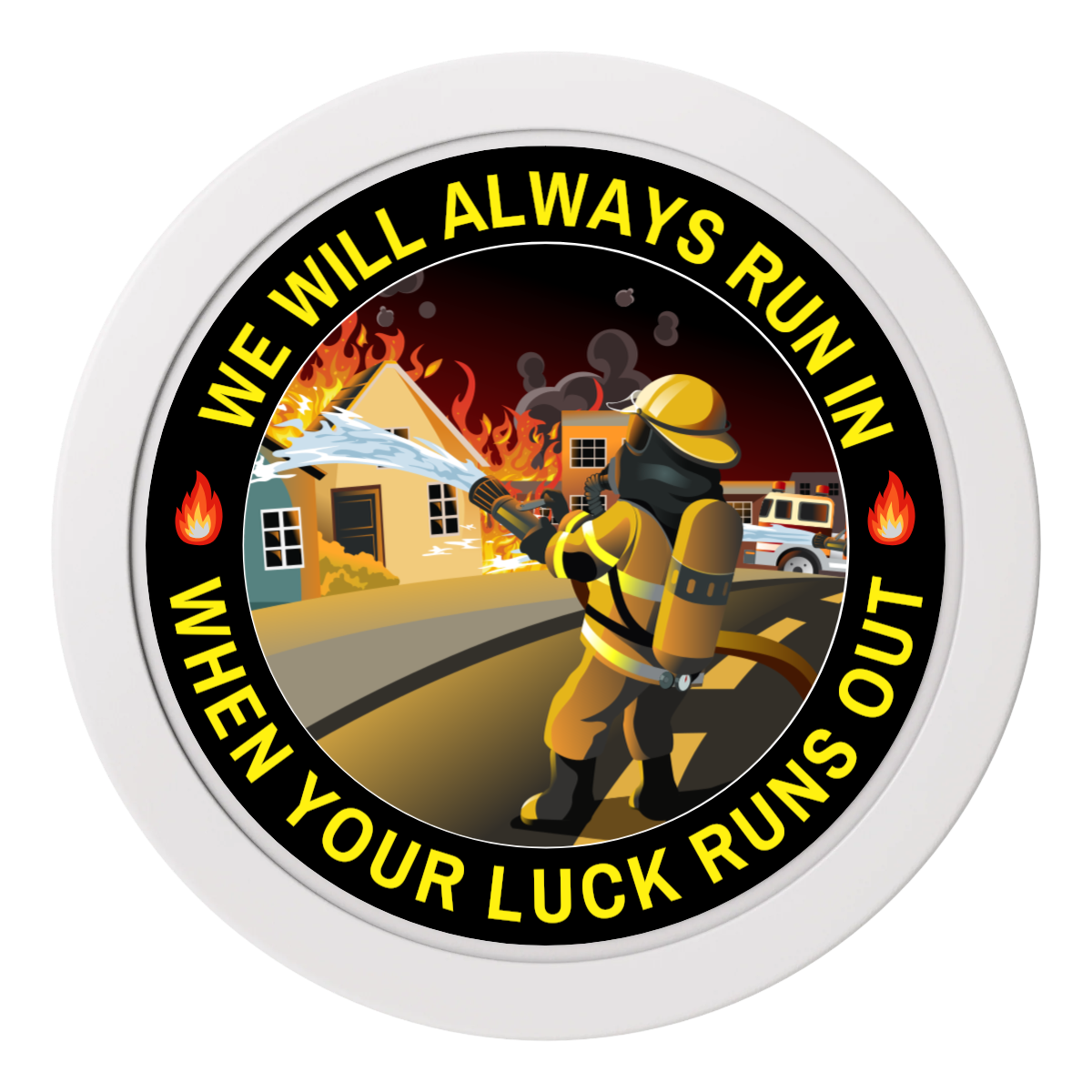 Firefighter Maltese Cross 2" Oversized Poker Chips - White - Front