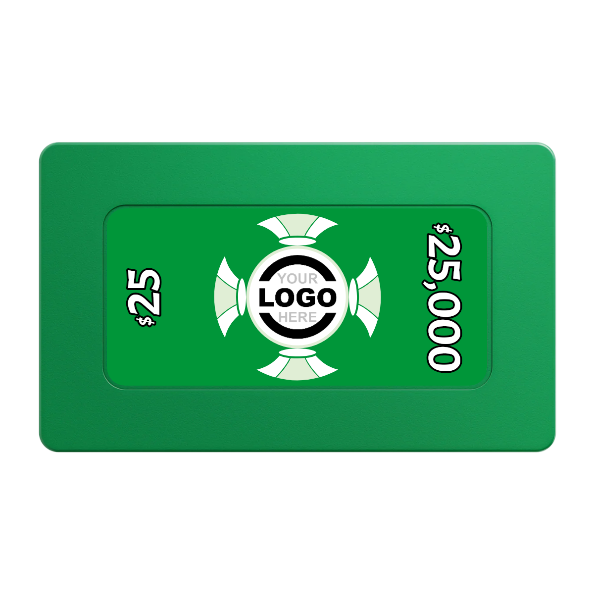 Alan Baker 4-2S A Rectangular Poker Chip Plaques - Green - Front