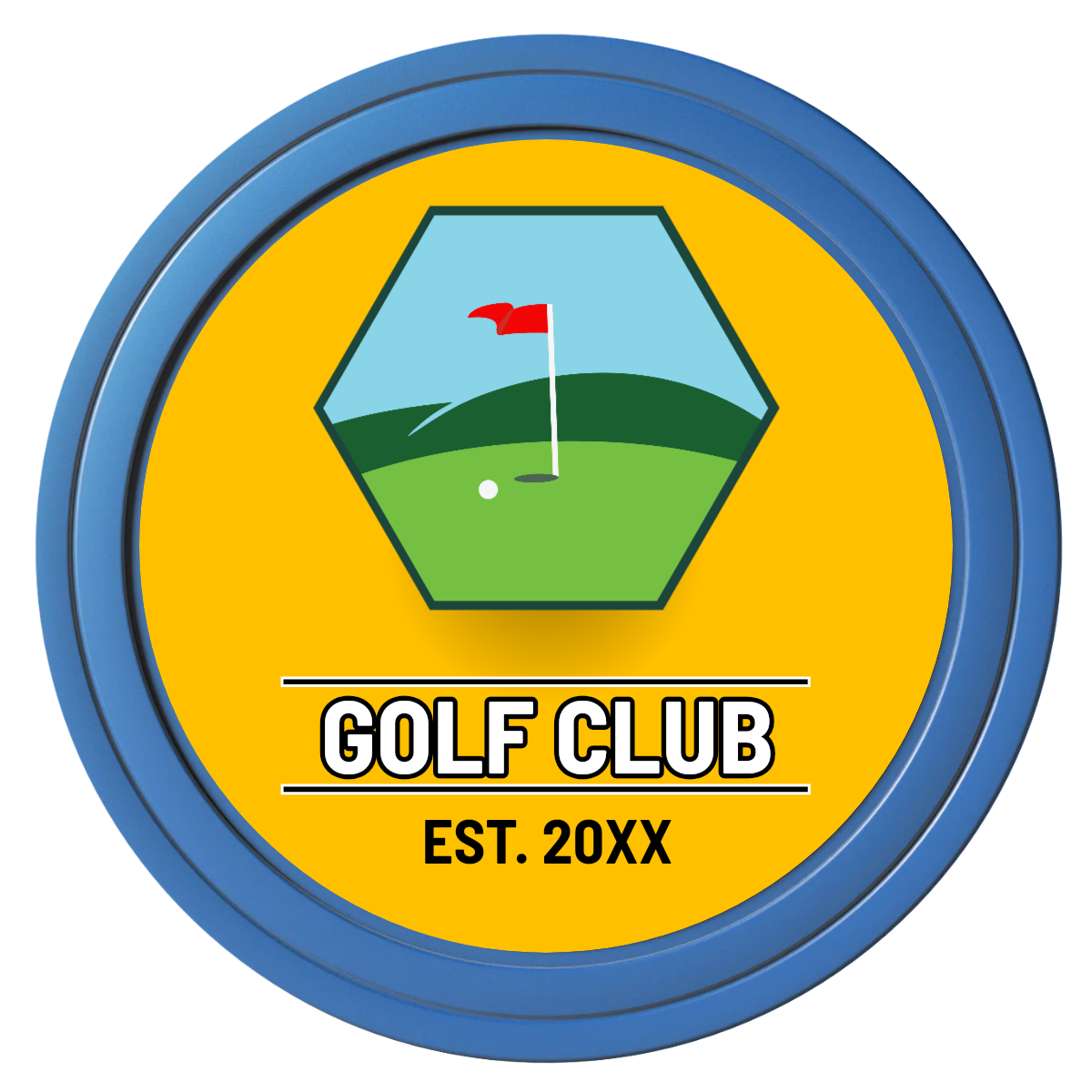 Birdy Bevy Composite Poker Chips - Blue / Solid - Front