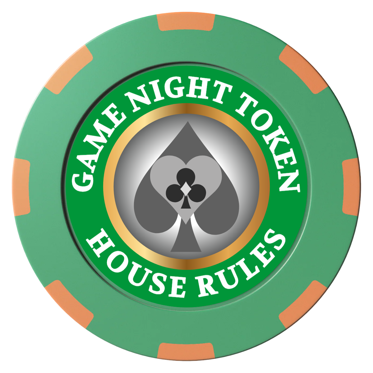 Stacked Suits Clay Poker Chips - Green / 8 Spot (2 Tone) / 40mm - Front