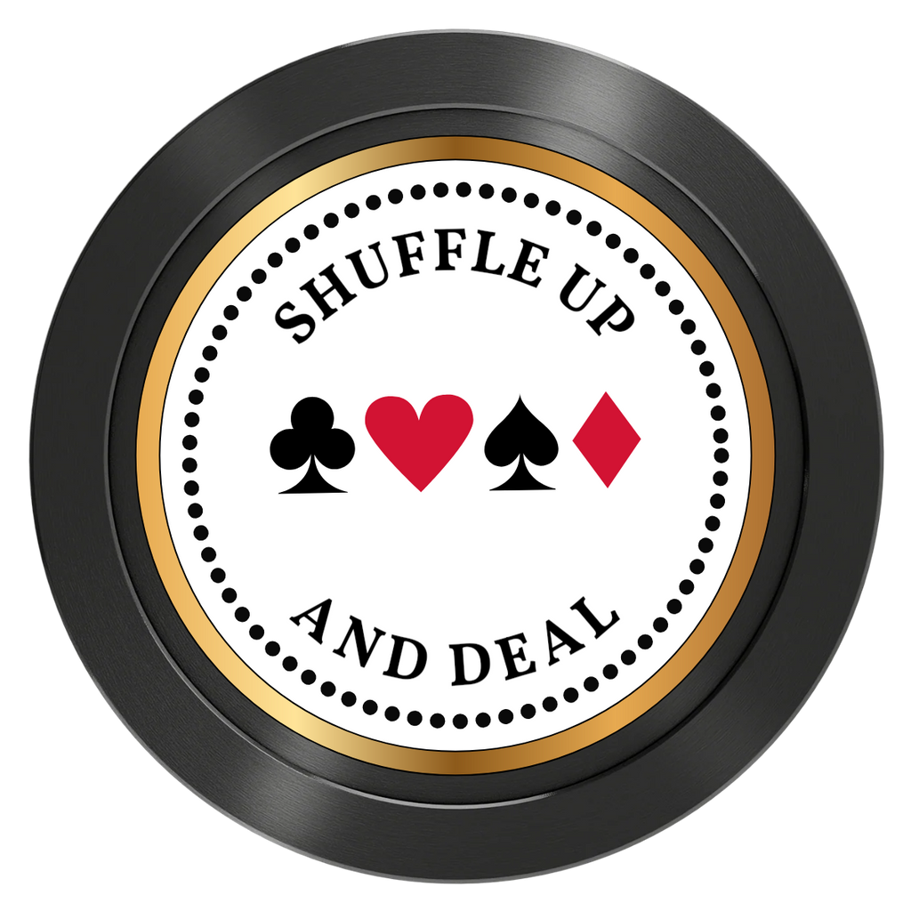 Fours Suits Club Aluminum Poker Card Guards - Black - Back