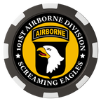 Army Airborne Composite Poker Chips - Black / 8 Spot - Back