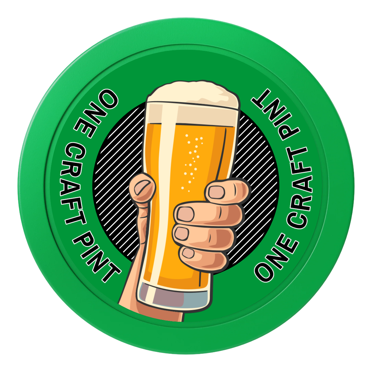 Drink On Us 2" Oversized Poker Chips - Green - Front