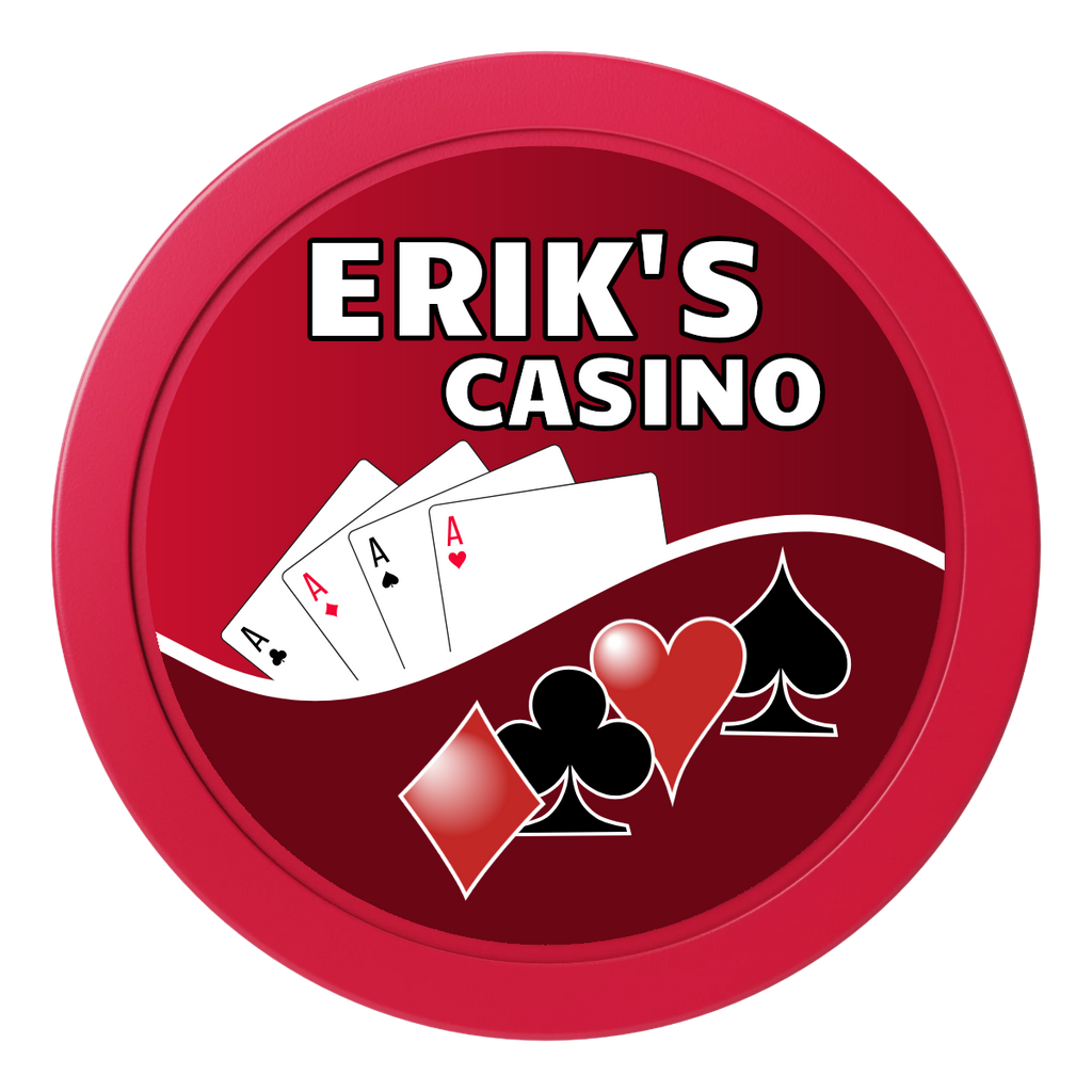 Erik's Casino 2" Oversized Poker Chips - Red - Back