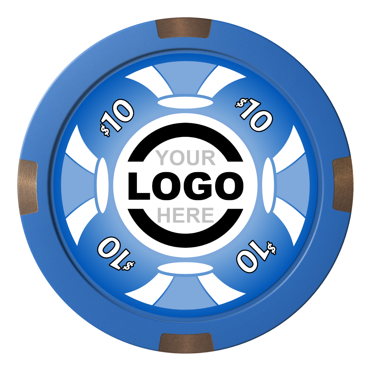 Alan Baker 4-2S A Composite & Metal Hybrid Poker Chips - Blue - Front