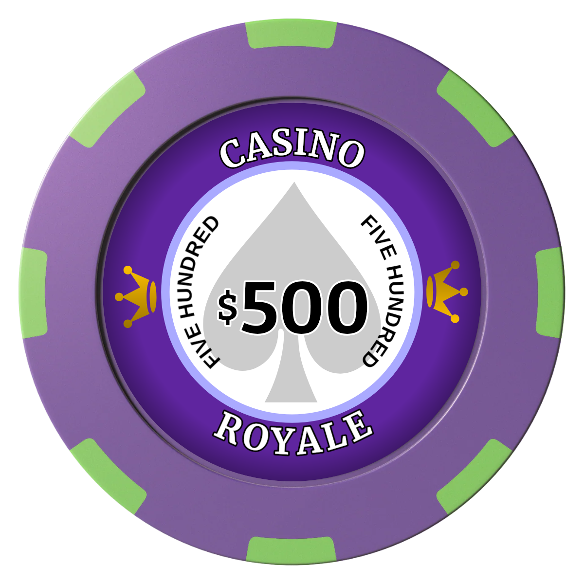 Casino Royale Clay Poker Chips - Purple / 8 Spot (2 Tone) / 40mm - Front